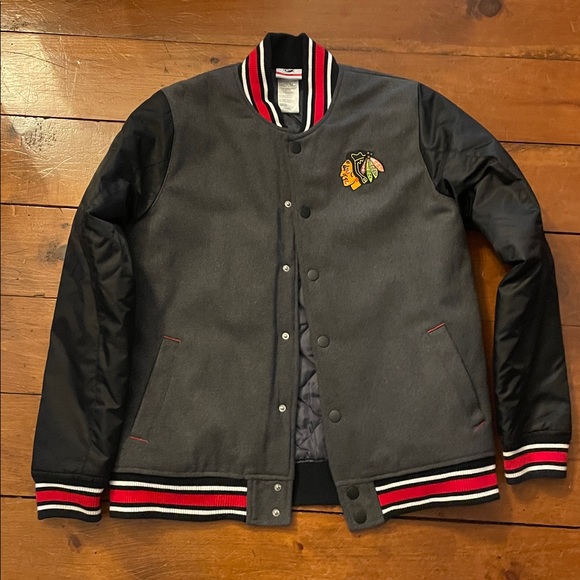 NHL Chicago Blackhawks Letterman Full-Snap Varsity Jacket - Picture 2 of 8